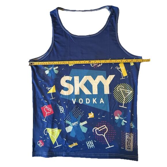 SKYY Vodka Men’s Large PRIDE Tank Top - Blue Cocktails Design Polyester New - Picture 5 of 14